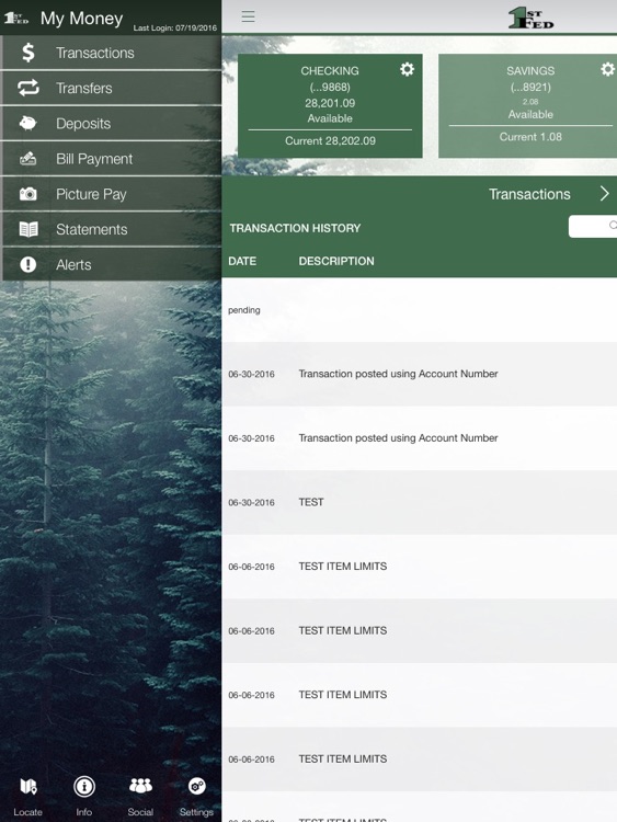 1st Fed CI Mobile Banking for iPad