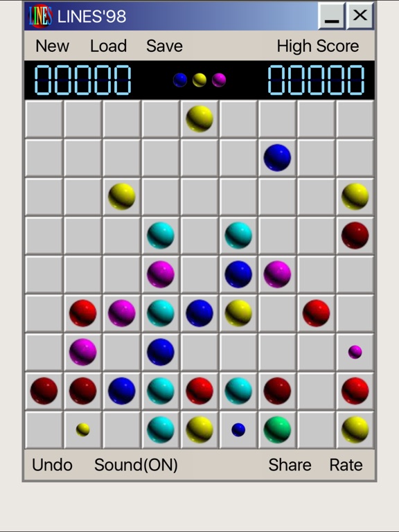 Line 98 Classic No Ads - линии одинаковых по цвету шариков на iPad