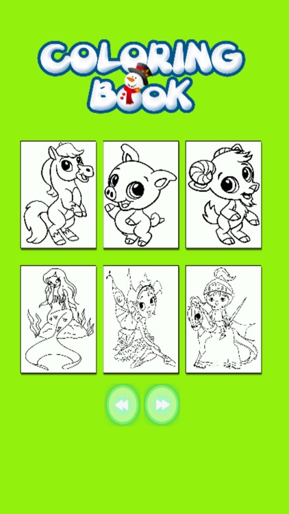 Kids Coloring Book - Princess And Cute Animal 1
