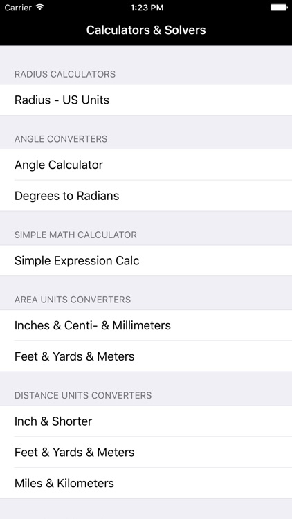 Math Calculators, Solver, & Converter for Radius, Trig, Geometry, Matrix