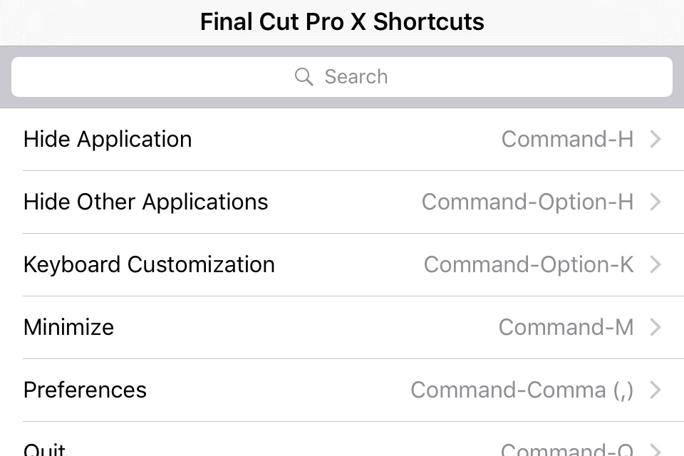 Shortcut: Final Cut Pro X Edition screenshot 4