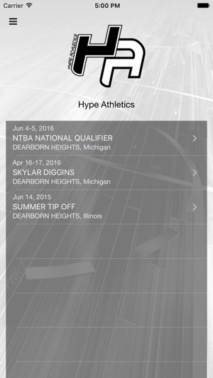 Hype Athletics Events