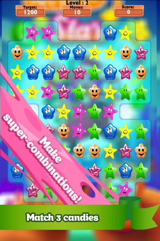 Candy Star Super Crunch Hd-The best puzzel match 3 game for girls and family screenshot 2