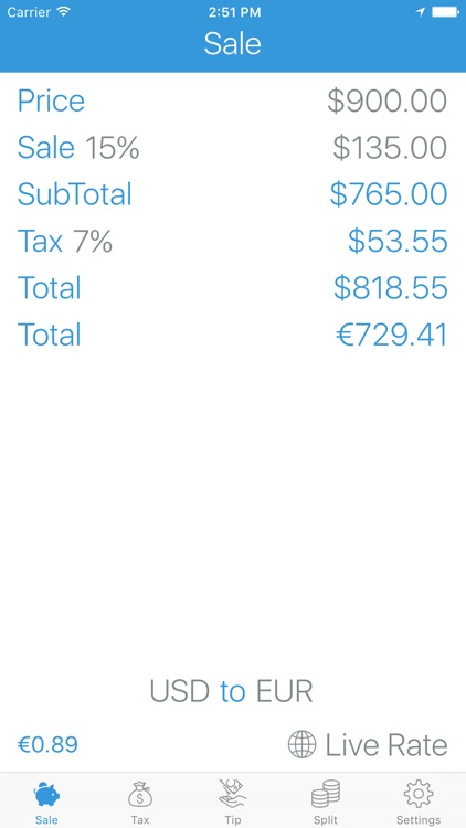 Travel Bill  - Calculator and Currency Converter