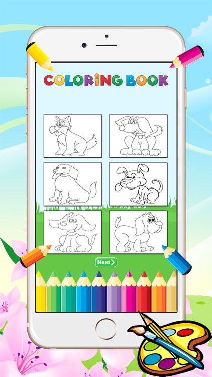 Dog Coloring Book for kid - Animal Paint and Drawing free game color good HD screenshot-4