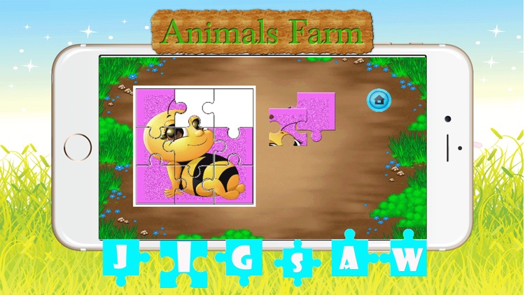 Cute Animals Farm Jigsaw Puzzles – Magic Amazing HD Puzzle Game Free for Kids and Toddler Learning Games