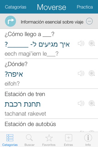 Hebrew Pretati - Translate, Learn and Speak Hebrew with Video Phrasebook screenshot 2