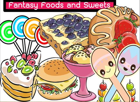 Amazing Foods And Sweets Colorful Drawings Games