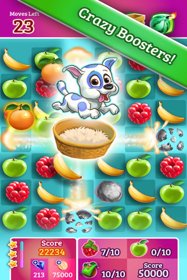 Juicy Fruit - 3 match puzzle yummy blast mania game screenshot 2