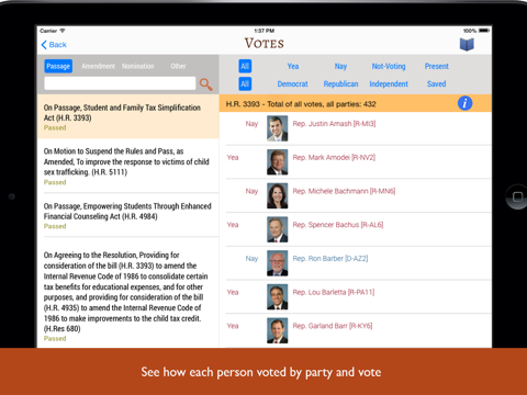 In Congress - US Congress Dashboard screenshot 2