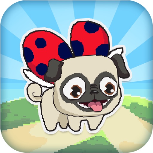 Le Pugbug Fly! -  Adventure Run of a Tiny Flying Puppy Pug Ladybug iOS App