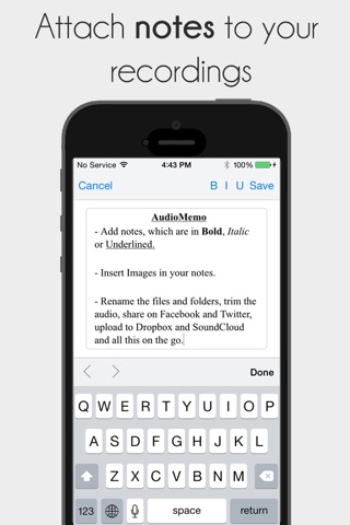 Audio Memos: Trimming, Playback, Notes and Podcasts screenshot 3