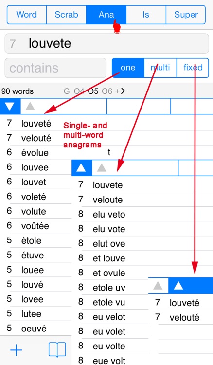 F Words Finder Français/French PRO - find the best words for crossword, Wordfeud, Scrabble, cryptogram, anagram and spelling screenshot-4