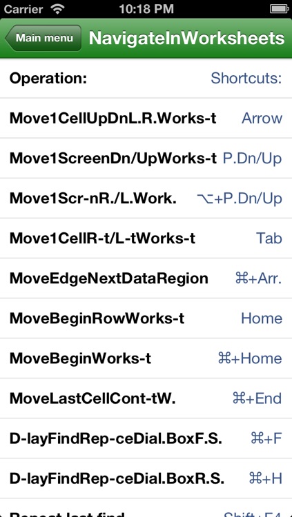 Shortcuts for Mac Excel screenshot-3