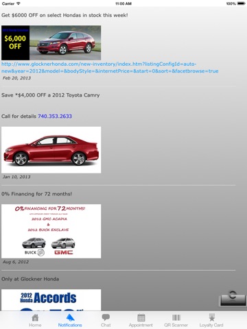 Glockner.com Honda Toyota GM for iPad screenshot 2