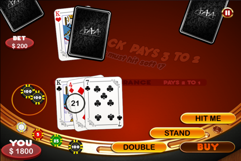 AAA Blackjack 21 Party Free screenshot 3