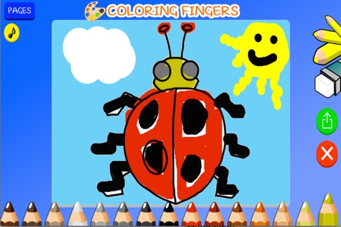 coloring fingers - the colouring book with 20 fun pages (princess,cars,truck,plane, jeep,puppy,unicorn,pony,ladybug,doll,cow,koala,lobster,ninja,easter egg,monster screenshot 4