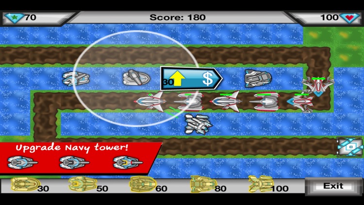 Navy defense : army weapons war tower game screenshot-3