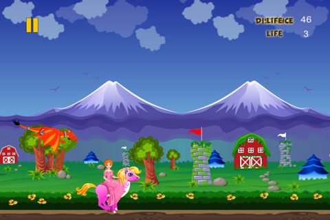 Princess Rainbow Unicorn Dash  - Dragon Siege Chase Free screenshot 2