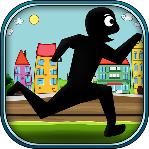 Colorful Cartoon Cityscape Craze - Stickman Runner  Rooftop Escape