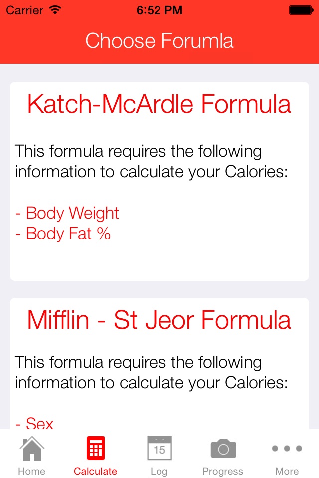 Calorie Calculator ++ screenshot 2