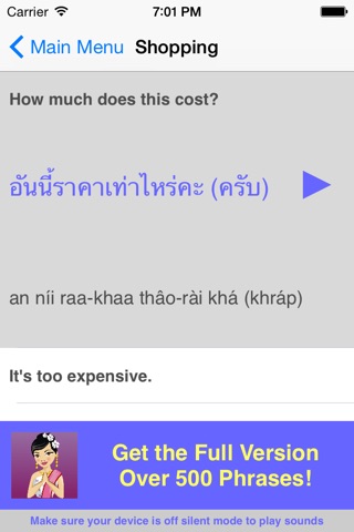 Speak Thai Phrasebook Lite screenshot 4