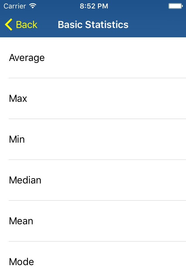 Basic Statistics screenshot 2