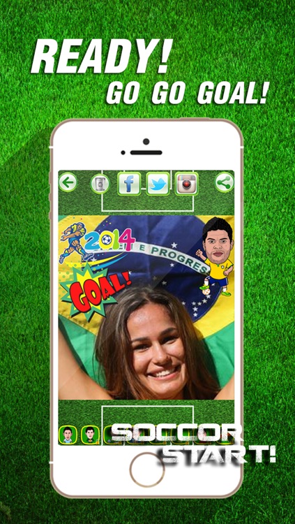 Cheer World Football Soccer Booth Sticker - 2014 Brazil Edition Awesome Stickiness Camera Pro screenshot-4