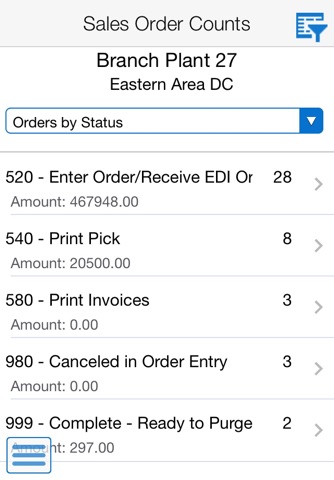 Sales Order Counts Smartphone for JDE E1 screenshot 4
