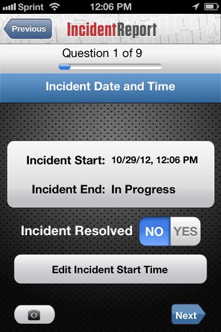 Responder Incident Report screenshot 2