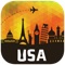 This app offers you complete offline USA United States guidebook with city guides for: 