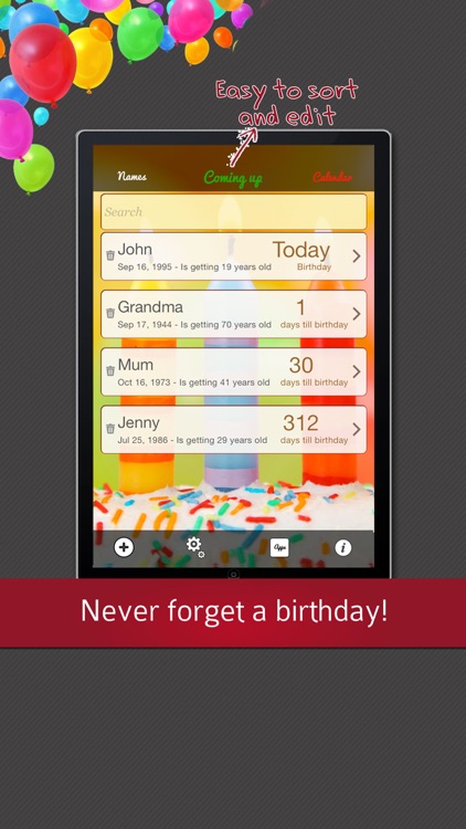 Birthday Reminder - Calendar and Countdown