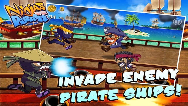 Ninjas Vs. Pirates - Free Endless Running Fighting Game