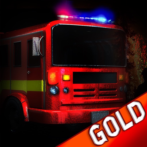 Fire Truck Rescue : The emergency firefighter car vehicle 911 - Gold Edition Icon