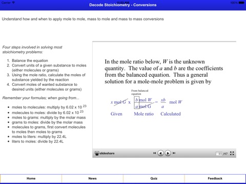 Decode Stoichiometry screenshot 2