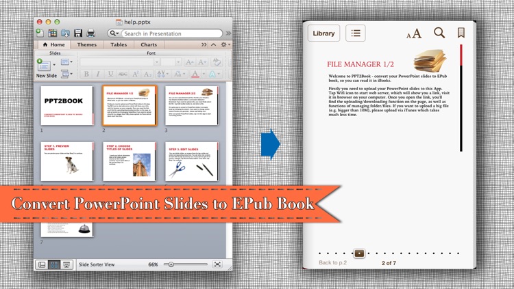 PPT2Book - Convert slides (ppt & pptx, PowerPoint document) to iBook epub book