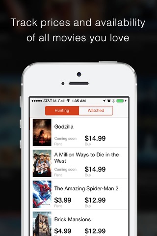KinoHunt - Movie price tracker / watchlist for iTunes and Amazon screenshot 4