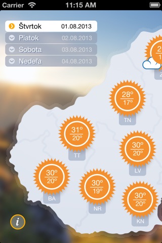 Počasíčko screenshot 2