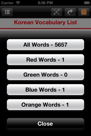 Korean Vocabulary List 6000 - Fast Memory screenshot 3