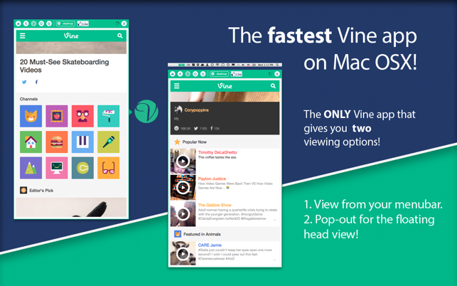 App for Vine - Menu Tab