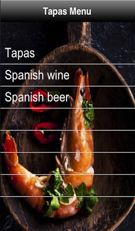 Tapas Menu