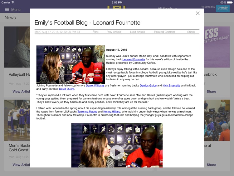 LSUsports Mobile Plus for iPad 2015