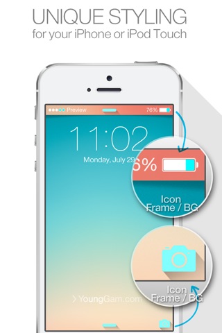 Status Bar Themes ( for iOS7 & Lock screen, iPhone ) New Wallpapers : by YoungGam.com screenshot 3