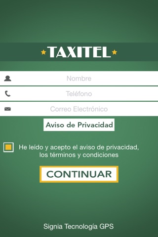 Taxitel screenshot 2