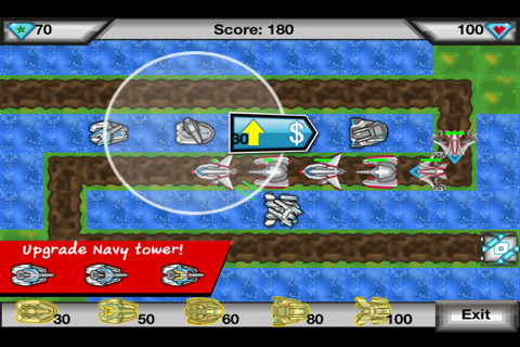 Navy defense : army weapons war tower game screenshot 4