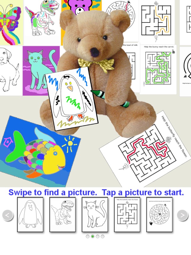 Teddys Coloring Book And Mazes HD