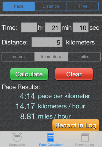 Running Pace Log screenshot 2