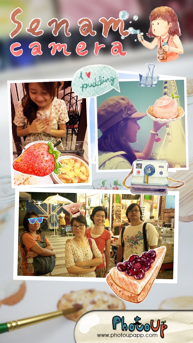 Senam Camera by PhotoUp Watercolor Stamps Frame Filter photo decoration appのおすすめ画像4