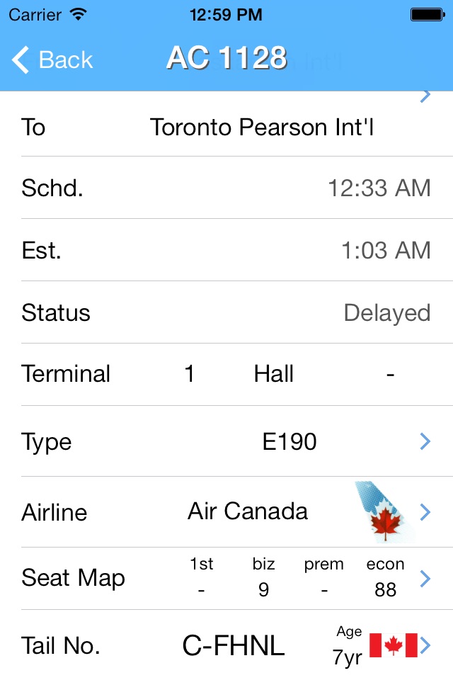 Canada Airport - iPlane Flight Information screenshot 2