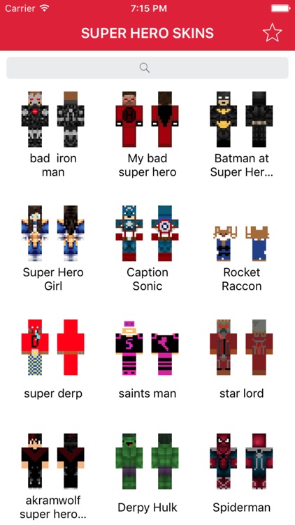 Super Hero Skins for Minecraft PE (Best Skins HD for Pocket Edition)